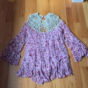 Free People Dress, size small, pink & ivory combo